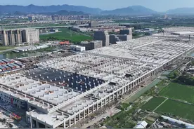相当于84个足球场，宁波最大地铁车辆基地主体封顶图片
