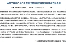 工行党委决定：开除投行部原副总安丽艳党籍，取消其享受待遇！图片