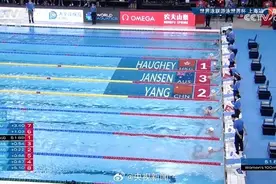 祝贺！杨浚瑄获游泳世界杯女子100米自由泳银牌图片