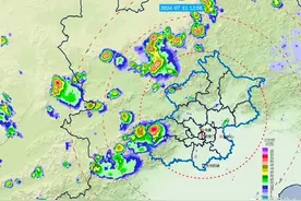 分散性雷阵雨+7级左右短时大风+小冰雹！北京5区发布雷电预警图片