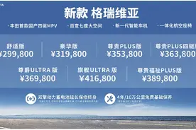 丰田首款国产四驱MPV上市，起售价首次进入30万以内图片