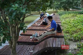 武汉东湖景区躺椅走红，彰显一座城市的舒适度图片