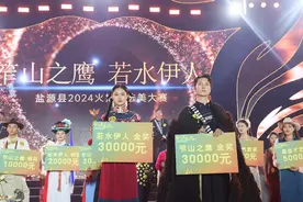 四川盐源火把节选美大赛 他们获得“笮山之鹰”“若水伊人”称号图片
