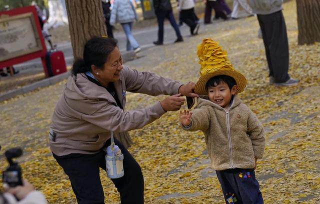 北京公园缓扫落叶让金秋美景超长待机至初冬