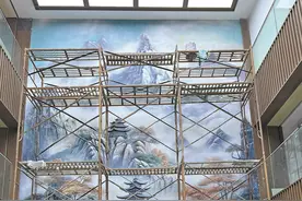 工匠精神+艺术灵感 三位年轻浮雕壁画师让壮美河山壁立于厅堂图片
