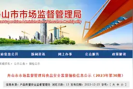 浙江省舟山市市场监督管理局食品安全监督抽检信息公示（2023年第30期）图片