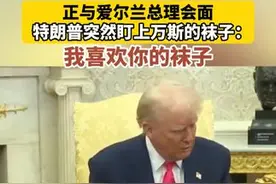 正与爱尔兰总理会面，特朗普突然盯上万斯的袜子：我喜欢你的袜子图片