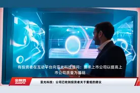 亚光科技：公司已收到投资者关于重组的建议视频封面