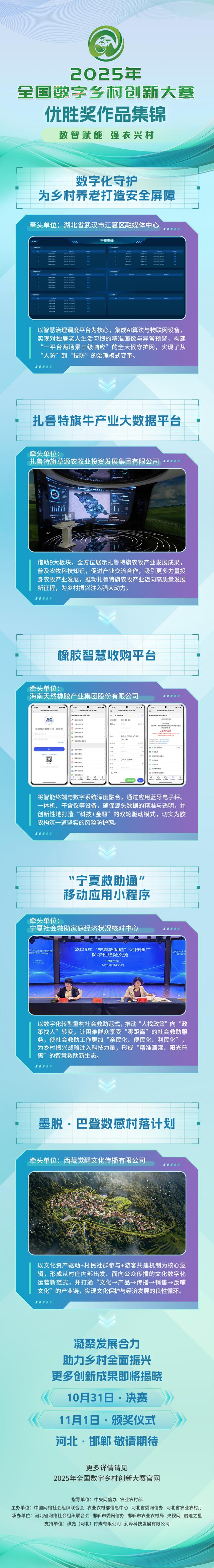 2025年全国数字乡村创新大赛优胜奖作品重磅出炉