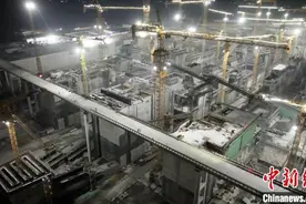 平陆运河企石枢纽下闸首混凝土结构物全部封顶图片