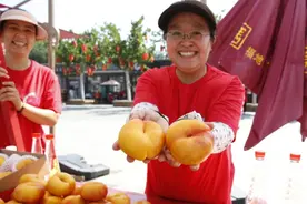 以桃为媒，中国蟠桃第一镇办起盛会，平谷大学生村播助农图片