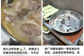 广州辟谣蛇可食用之后，有餐厅仍在销售，“包括毒蛇”图片