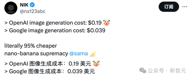 谷歌图像模型nano banana正式上线：能力超强，且定价低于OpenAI同类模型