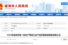 山东省威海市市场监督管理局公示2024年第一批生产领域工业产品质量监督抽查结果图片