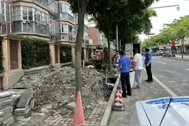 严禁擅自挖掘路面，松江城管立即处置图片
