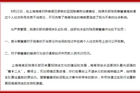 上海海港：对球员蔡慧康擅自发表不当言论进行通报批评并罚款20万图片
