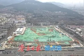 济南首个轨道交通地下TOD综合体项目完成基坑地面维护结构施工图片