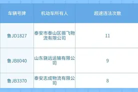 泰安交警曝光今年超速次数最多及严重超速大货车图片