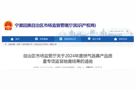 宁夏回族自治区市场监管厅公布150批次燃气器具产品质量专项监督抽查结果图片