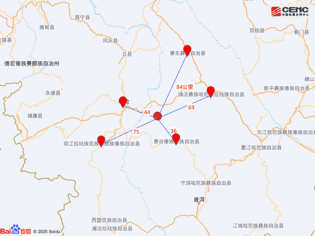 云南普洱景谷县发生3.7级地震