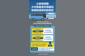 公安部调整大中型客货车驾驶证申请和准驾年龄规定图片