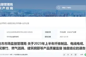 四川省南充市市场监督管理局公布2023年上半年儿童及婴幼儿服装产品质量监督抽查情况图片