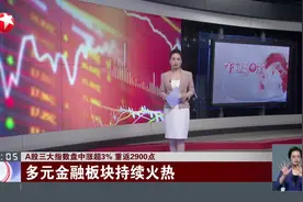 A股三大指数盘中涨超3% 重返2900点 多元金融板块持续火热视频封面