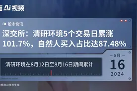 深交所：清研环境5个交易日累涨101.7%，自然人买入占比达87.48%视频封面