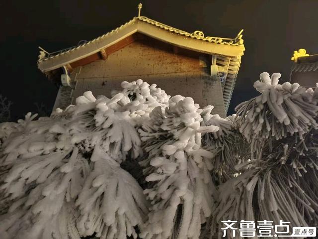 泰山雾凇的梦幻之夜