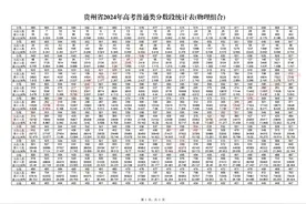 公布：贵州省2024年高考各类别分数段统计表图片