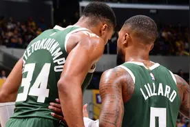 字母哥：能和利拉德一起打球是一种幸运图片