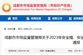 成都市市场监督管理局关于2023年安全帽、安全网等77种产品质量市级监督抽查情况的通报图片
