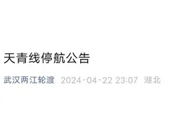 深夜，武汉轮渡发布停航公告！图片