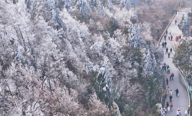湖南衡阳：雾凇云海引游人#