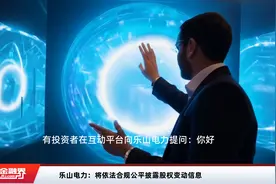 乐山电力：将依法合规公平披露股权变动信息视频封面
