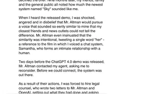 斯嘉丽·约翰逊不想当GPT里的那个“她”：拒绝声音授权，已发律师函图片