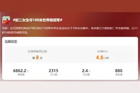 中国初二女生夺世界级百米冠军！她的目标是苏炳添图片