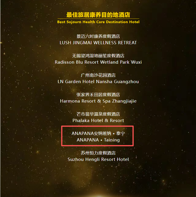 祝贺！泰宁ANAPANA安纳班纳·泰宁荣膺“最佳旅居康养目的地酒店”