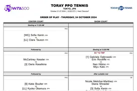 赛程来了！看郑钦文WTA500东京站首战图片