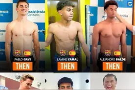 咋练的😯加维&亚马尔&巴尔德，从瘦小伙变成肌肉猛男😁图片