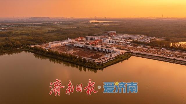 一年四季 泉在济南丨济南龙湖湿地公园：傍晚落日绘就诗意长卷