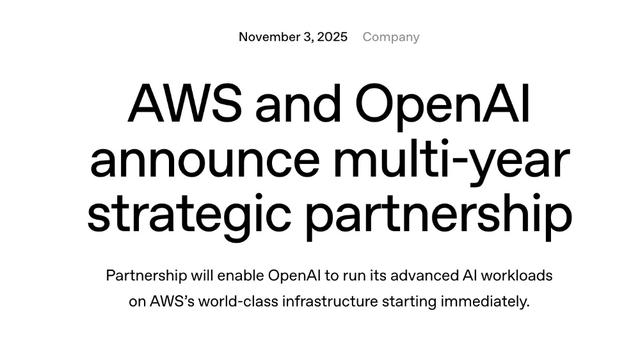 2700亿！OpenAI签了亚马逊