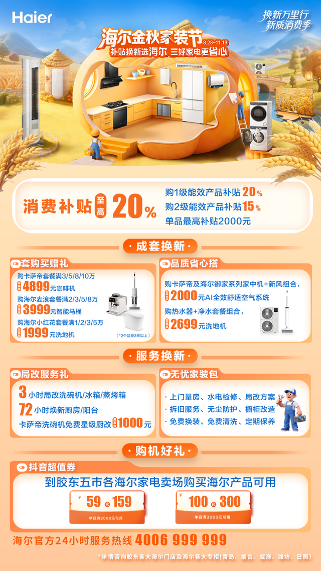 国庆假期不打烊，海尔智家胶东门店守护您的团圆时光