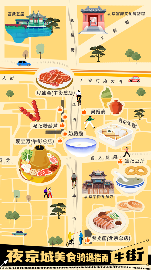夜幕降临，夜北京美食骑遇记开始！（内附美食地图）