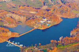 河南南阳：生态水库 冬景如画图片