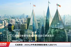 汇成真空：2024上半年真空镀膜设备收入占比73%