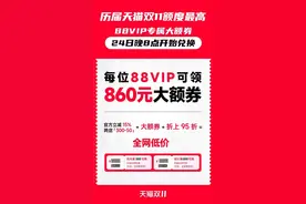 88VIP可领 860元大额券！天猫双11今晚8点开启，潮新闻记者帮你划重点图片