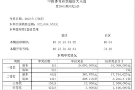 体彩大乐透第25003期仅开出1注一等奖，花落山东，单注奖金10000000元图片