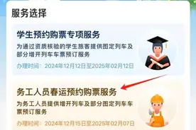 铁路12306手机客户端务工人员预约购票服务12月15日上线图片
