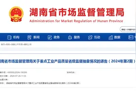 湖南省市场监督管理局关于重点工业产品质量省级监督抽查情况的通告（2024年第2期）图片